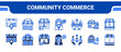 © Jefri - Community Commerce Icon Collection,  featuring Marketplace, Shop, Vendor, Customer service, Loyalty, Neighborhood, Local economy.