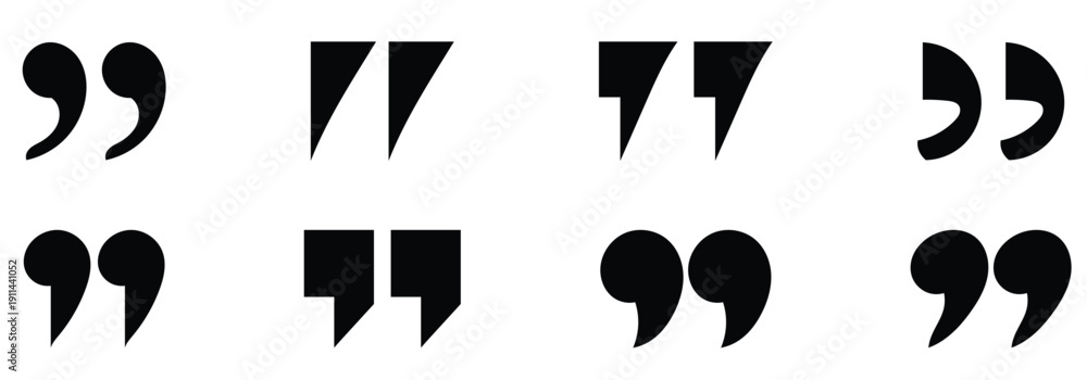 Quotation mark sign and symbol. Set of quote mark . Quotation mark ...