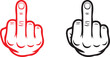 © MDSAIFUR - A drawing of two middle fingers one in red and one in black