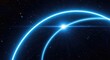 © MdRashedul - Futuristic technology concept with glowing blue arcs and starburst in space