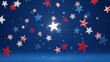© Ehtisham - Floating red, white, and blue stars cascade against a deep blue background with glowing particles, celebrating patriotic themes.