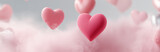 Floating Pink Hearts, symbolizing love and affection, against a dreamy, soft background