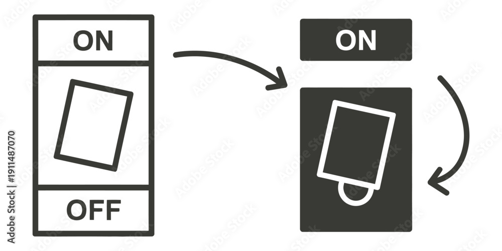 Light switch off icon for mobile app, editable designs in flat and ...