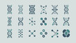© Iconhub - An arrangement of teal and gray dna helix and molecular structure icons on a light pastel background high quality professional detailed modern elegant stylish clean crisp