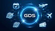 © Onetrick  - GDS acronym, Global distribution system concept,computerized network that enables travel agencies, online travel agents, and other travel-related organizations to access, search, and book reservations