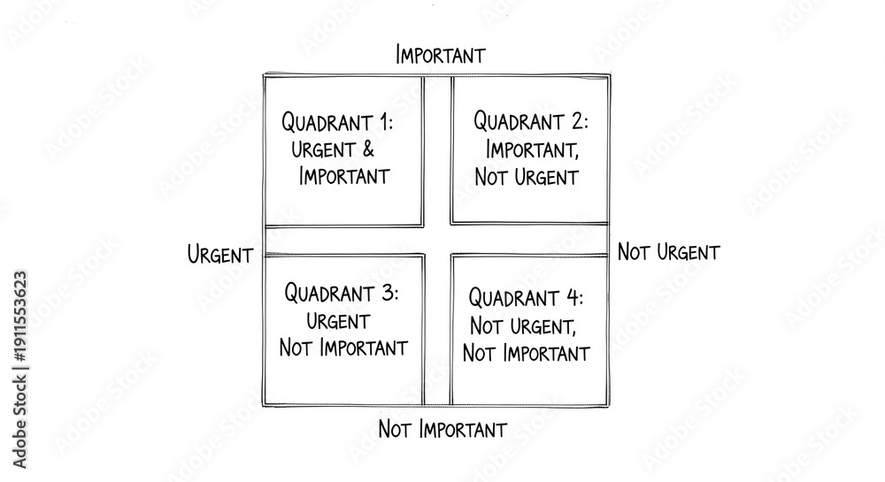 Photo Stock Time management matrix diagram showing Eisenhower method ...