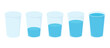 © PixMarket - Set of five glasses of water with different filling levels from empty to full