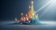 © Biru - Abstract Data Visualization - Illuminated Peaks and Valleys Representing Complex Information.