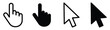 © Baizid - Cursor icons hand pointer and mouse arrow pointer outlines and filled shapes