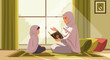 © Obat - Muslim Mother Teaching Daughter Quranic Verses at Home