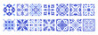 © Natalia Korshunova - Mediterranean Blue Ceramic Tile Patterns: Portugal Azulejo, Italian Amalfi, and Greek Mosaic Vector Backgrounds