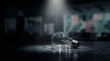 © Art & Design by Olya - Broken light bulb in dark room, concept of absence of light, blackout and failed idea