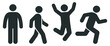 © Ярослав Дацко - Human people action silhouette icon set, walking running jumping movement activity pictogram symbols isolated on transparent background