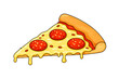 © Lemon Pop Studio - Delicious Cartoon Pepperoni Pizza Slice with Melting Cheese