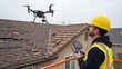 © AiDesign - Aerial property assessment using drone technology for construction inspection services, building maintenance documentation, and residential real estate evaluation demonstrating modern surveying method