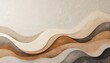 © Viktor - Abstract background with layered flowing wavy shapes in muted earth tones like beige cream brown and grey. Organic curves create subtle texture and soft movement, suggesting natural landscapes.