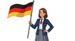 © กฤษณรักษ์ บุตตะนันท์ - Young woman holding Germany flag with confidence and pride in a formal attire