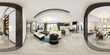 © murattellioglu - 360 degree view luxury home interior living room kitchen area, 3d render