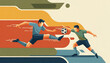 © Bia Leal - Two soccer players competing for the ball in a dynamic illustration