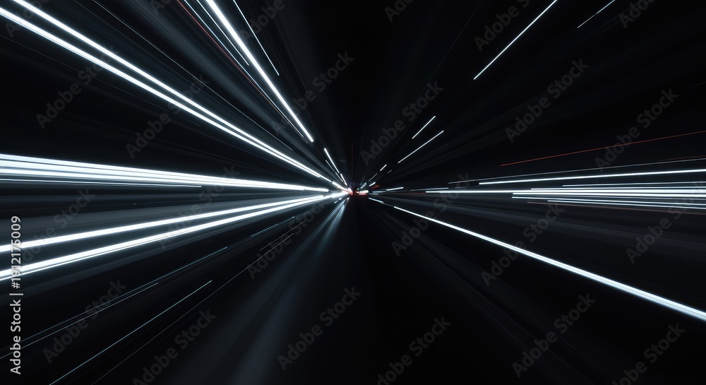 Abstract background showing streaking white light creating a visual ...