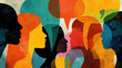 © Shelley - Colorful Speech Bubbles: Women's Social Connections, a Vibrant Communication Concept