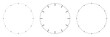 © Yevhenii - Blank clock face template with hour and minute markers. Analog clock dial with a precise time scale. Collection of clock faces isolated on a transparent background. Vector