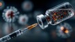 © Nardo leo - vaccine vial with syringe representing medical research immunization and pharmaceutical healthcare innovation