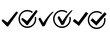 © NadeAnamta - Check mark icon set, tick mark sign, approved, correct, tested, verified, like, check mark icon vector