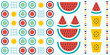 © Kabita - Colorful pattern featuring watermelon citrus fruit and geometric shapes
