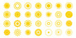 © Kabita - Collection of vibrant yellow sun icons with varying ray designs