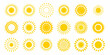 © Kabita - Collection of diverse yellow sun icons and symbols in varying styles