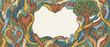 © JannatulFerdaus - Panoramic Vector Banner Illustration of Diverse Hands Intertwined with Hearts and a Growing Tree, Symbolizing Community Volunteering, Unity, Love, Support, and Social Responsibility with Copy Space