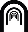 © SABIKUN - Minimalist Geometric Arch Tunnel- Flad, Vector, Illustration