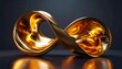 © Vien - A golden infinity symbol on a reflective surface with a dark blue background and golden reflections