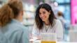 © Mary - Smiling woman pharmacist consulting customer at pharmacy counter