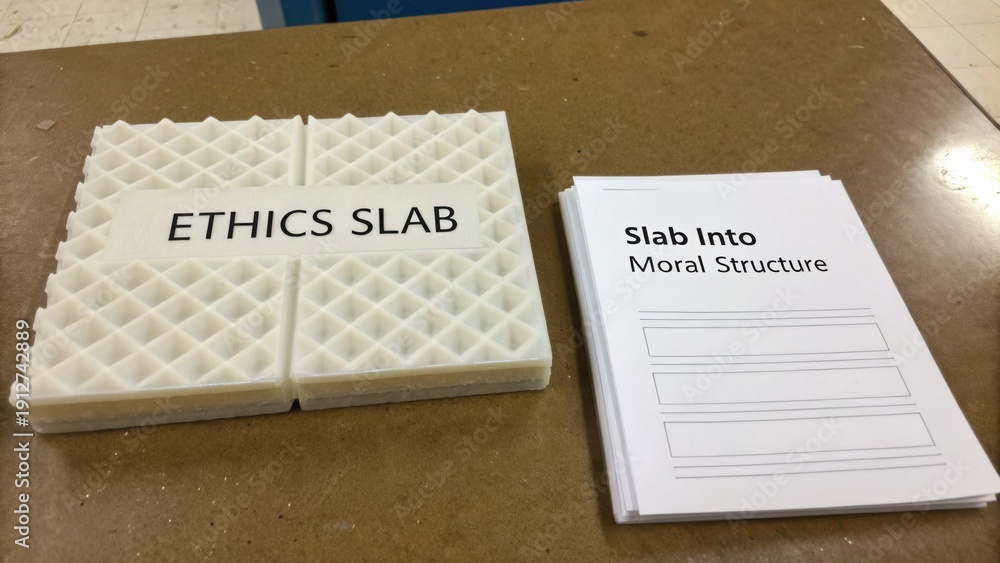 Ethics Slab and Instruction Sheets Displayed on a Table for Educational ...