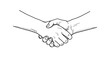 © Kadal - Hand drawn handshake illustration symbolizing agreement, partnership, and collaboration between