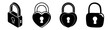 © Creative design - Four padlocks icons security privacy protection isolated vector black white illustration