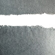 © extra - Close view gray paper tear with fiber detail isolated on a transparent background