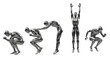 © stock image for you - A metallic figure demonstrating a sequence of jumping jack movements