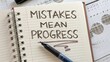 © Amirah - A notebook page with handwritten text about progress and mistakes