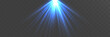 © NAUM - Light blue spotlight rays shining from top center isolated on transparent background.