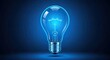 © Airin - Glowing blue light bulb with electric current