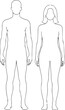 © Sanzida - Male and female human body outline illustration on transparent background