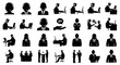© Rakib Anik - Dynamic collection of professional business and customer support silhouette icons representing collaboration, digital workflow, and essential client communication services for modern enterprises