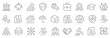 © warmworld - Social policy thin line icons set. Editable stroke. Vector
