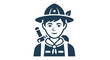 © Koko - Smiling Scout Boy with Hat and Backpack Icon, Representing Adventure and Exploration on Isolated White Background