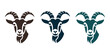 © Rabai - A set of modern goat logos in different colors on a white background