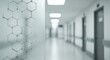 © Md - Medical Science Research Hallway with Molecular Structure Overlay