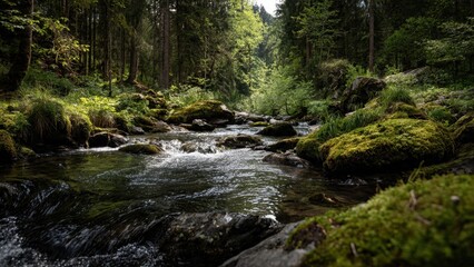  Scenic River Flowing Through a Lush Forest
